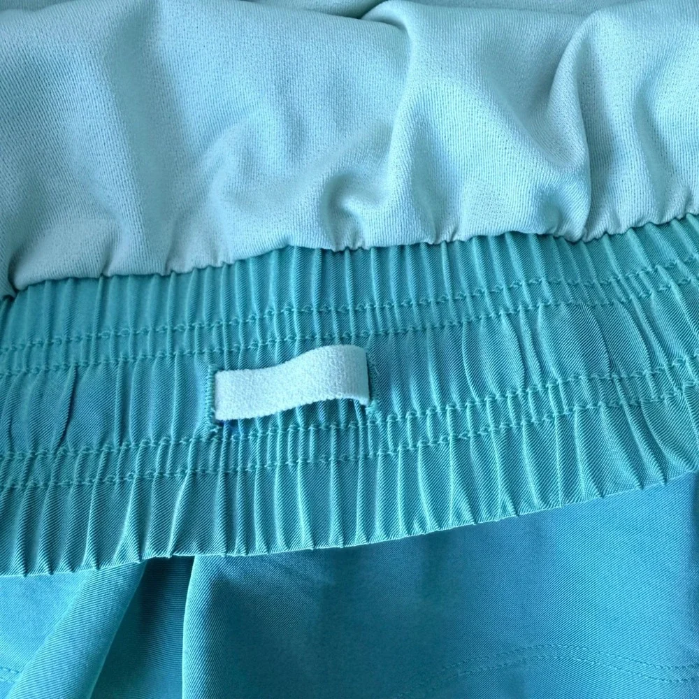 DSG Womens High Rise 3 Inch Running‎ Shorts Teal Green Smocked Waist Small NWT